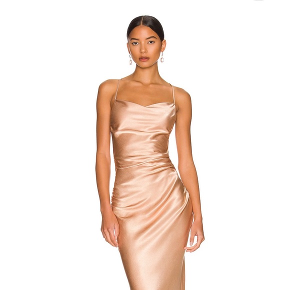 Shona Joy La Lune Lace Back Maxi Dress in Desert Rose - Picture 1 of 5